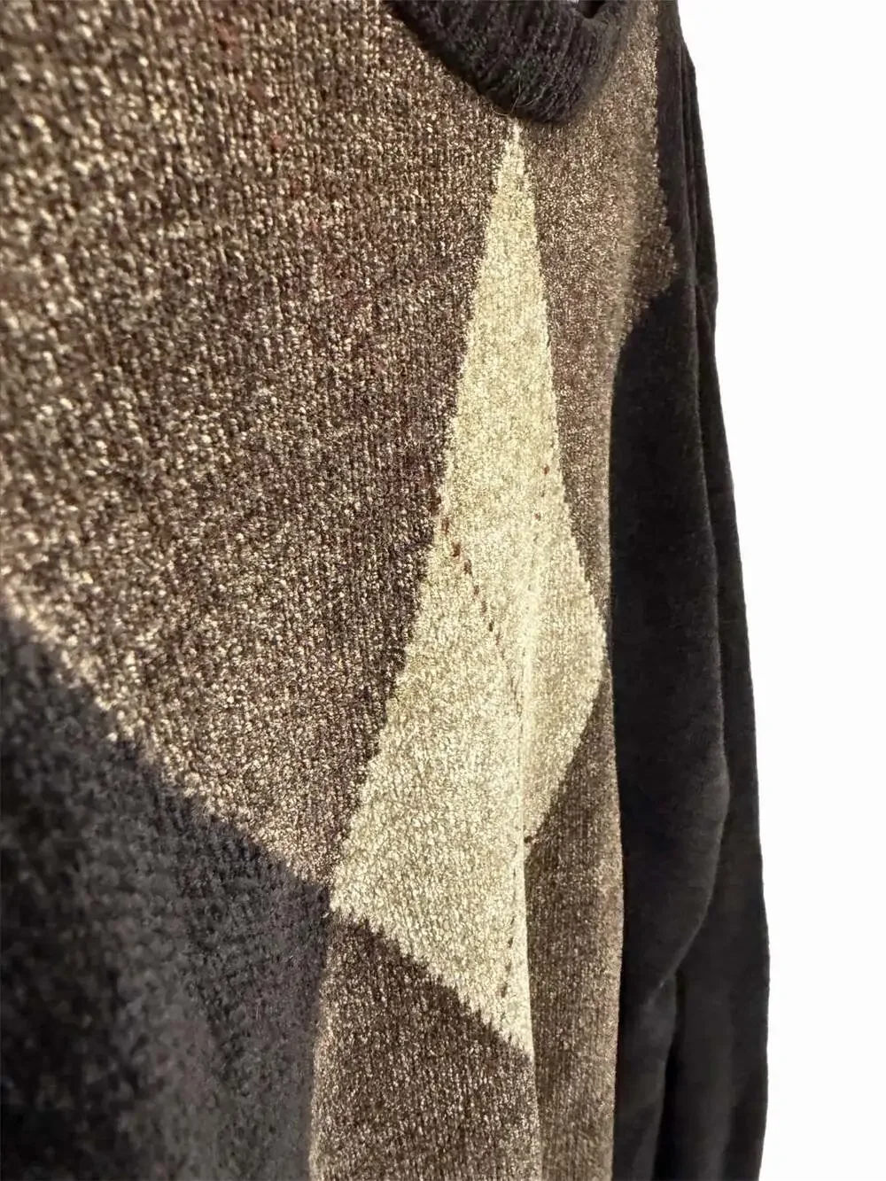 Vintage Y2K Dockers Argyle Plush Knit Sweater Men’s XL Brown Black Tan